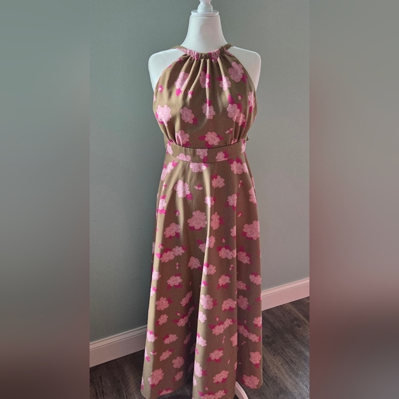 Vintage 70s Elegant Cocktail Floor Length Dress Union Made In The USA Size 10 - Picture 1 of 16